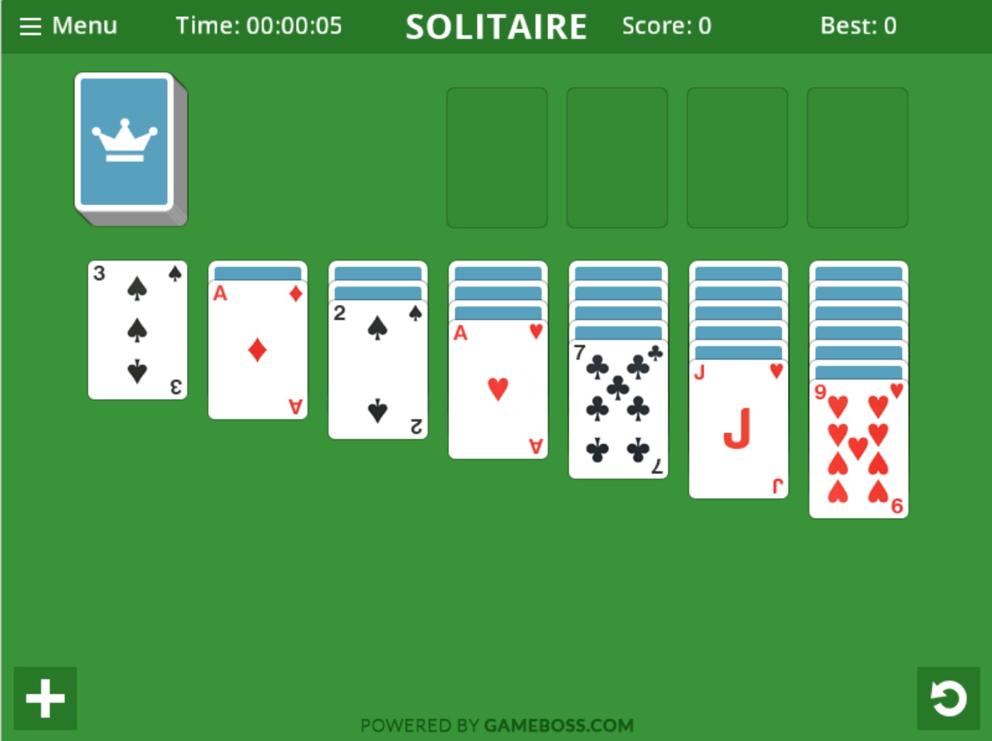 klondike solitaire forever cards are blank inwindows 10